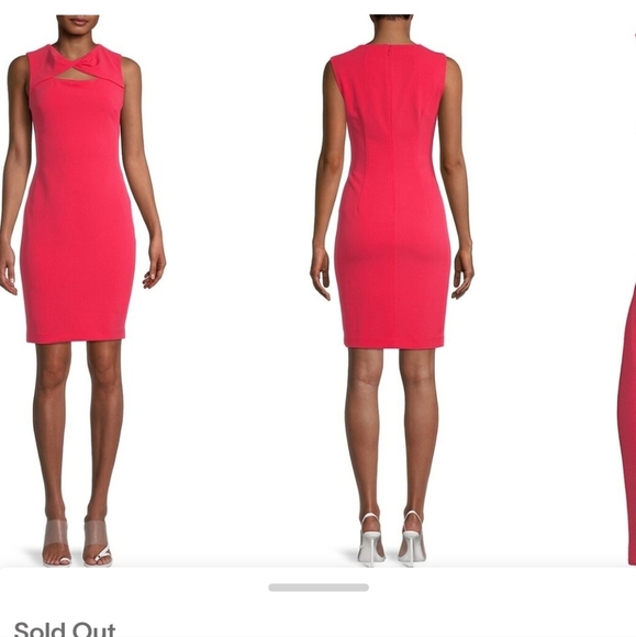 Calvin Klein Twisted Knot Cutout sleevesless orange size 2 nwot - Picture 1 of 12